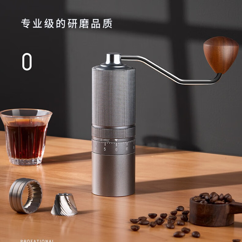 万人磨便携式咖啡研磨机意式小型家用手摇磨豆机不锈钢磨芯6星7星 7星灰色磨豆机