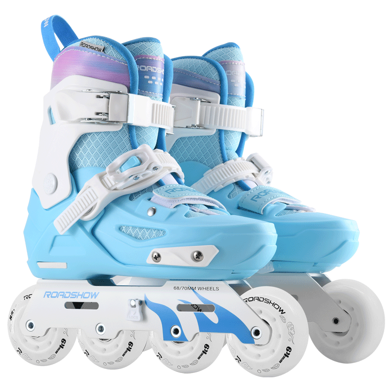 乐秀GT4S儿童轮滑鞋溜冰鞋初学者可调节男女童专业中小学轮滑课程鞋 【闪轮款】海蓝6套装 M (适合脚码32-35)四码可调