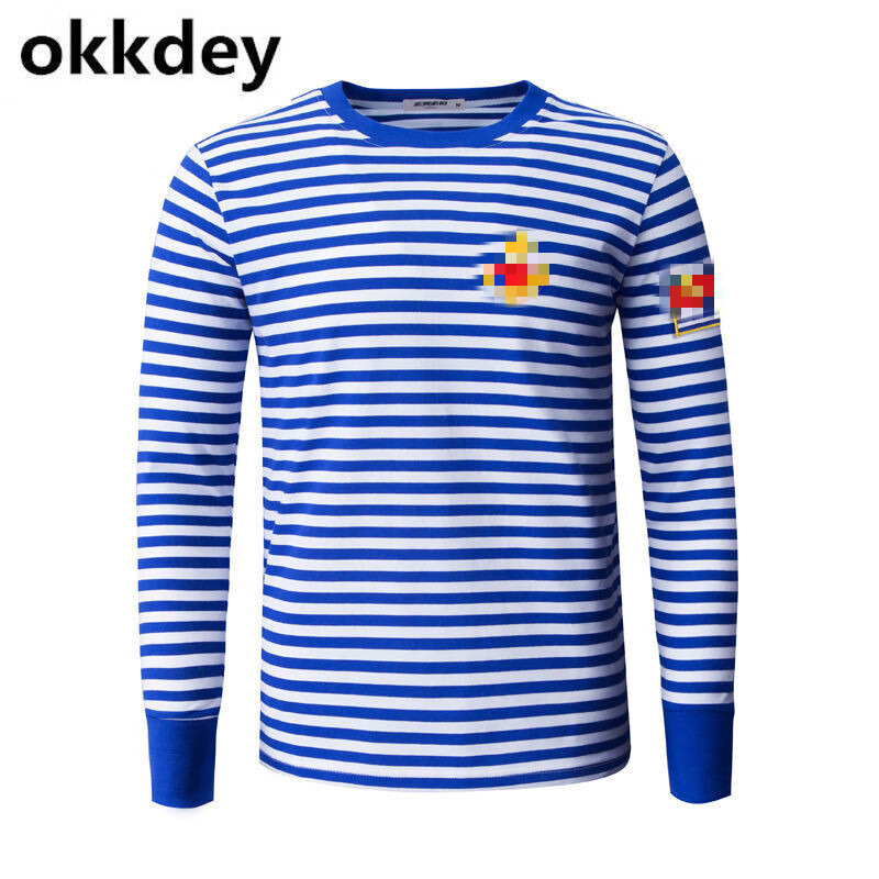 棉条纹战友条纹 复古蓝锚 八一 s