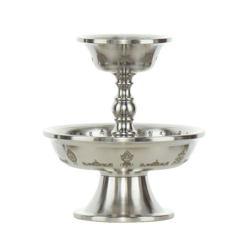 藏式不銹鋼迷你護(hù)法杯龕桌擺件佛堂供水杯室內(nèi)家用供奉敬佛杯圣水杯 迷你雕花款