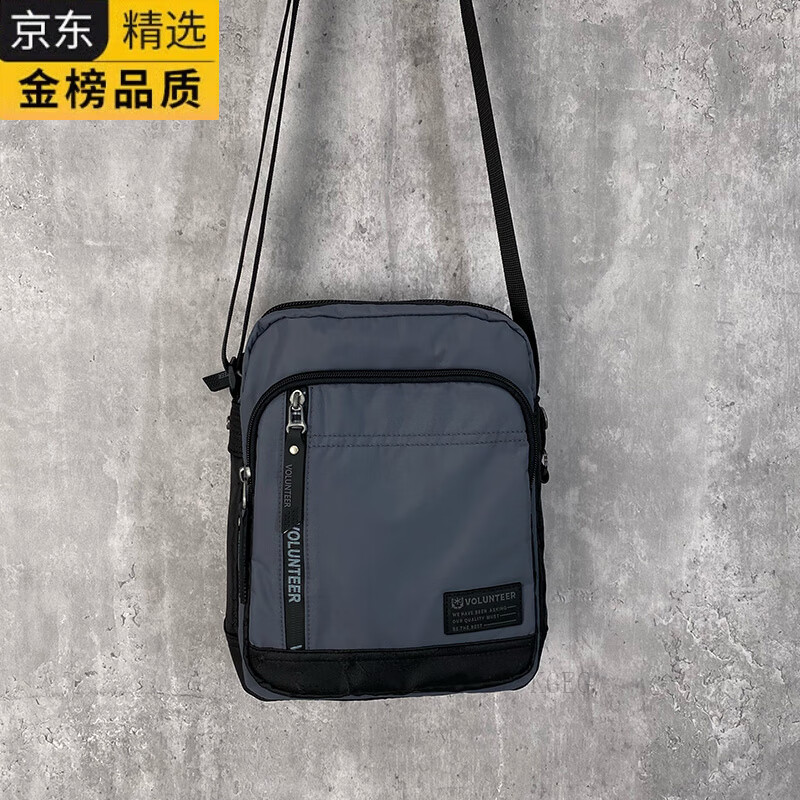 KGEG日本进口名牌单肩斜挎包竖款帆布包包户外轻便小背包防水尼龙2025 (大款)灰色22*7*27cm