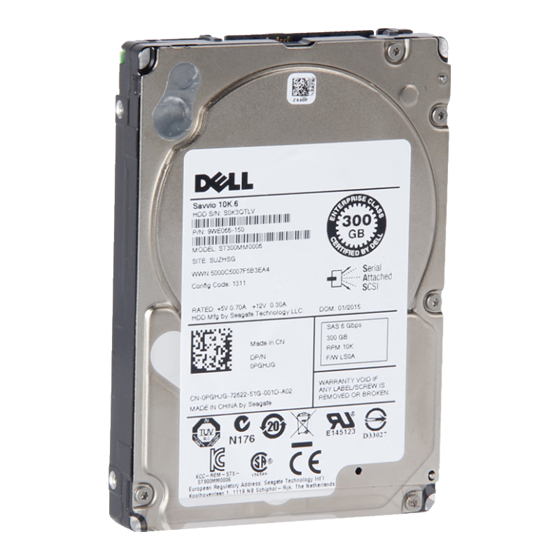 ������DELL������������վӲ����ҵ�� SAS/SATA/300G/600G/900G/1T/2T/3T/4T /6T/8T/12T/16T/18T/20T 300GB SAS 10K RPM 2.5Ӣ��