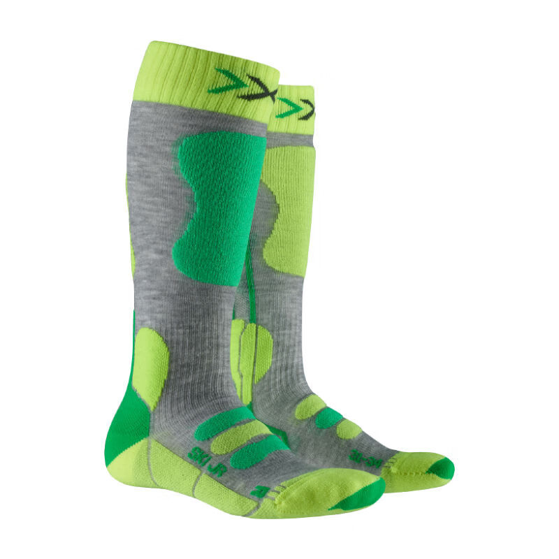 XBIONICX-SOCKS青少年4.0滑雪襪XB兒童拼色仿生運(yùn)動保暖滑雪保護(hù)襪 G140 混合灰潘通黃 2426