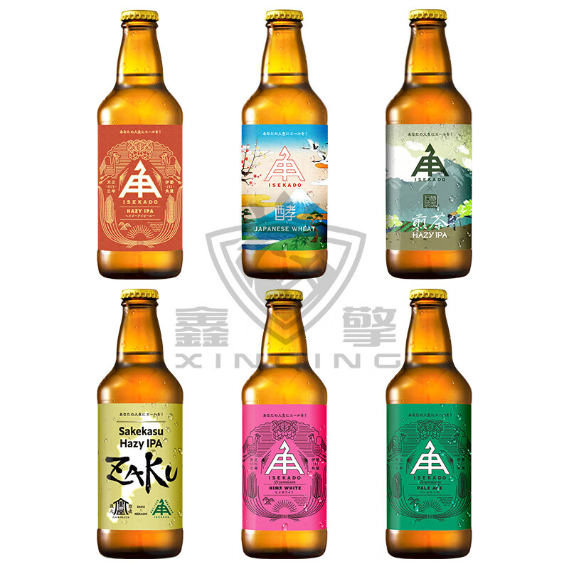 伊势角屋日本进口伊势角屋麦酒小猫两只浑浊IPA精酿啤酒 6口味 330mL 6瓶 组合装