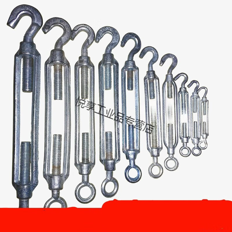 镀锌花篮螺丝 钢丝绳拉紧器收紧器开体花兰螺丝紧绳器松紧调节 玛钢m6