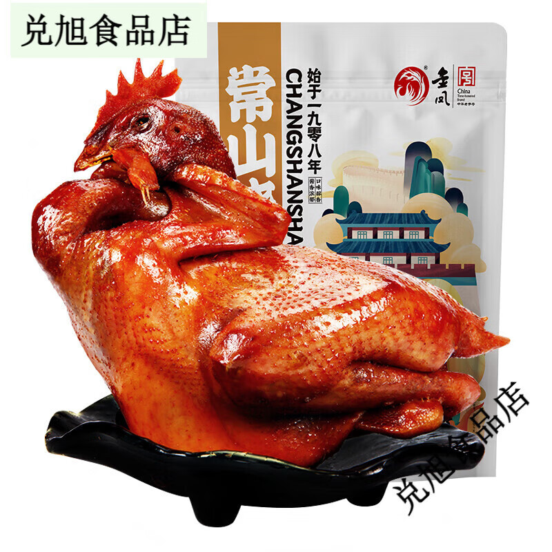 金鳳河北石家莊扒雞常山燒雞鹵味熟食開袋即食雞肉小吃700g 五香