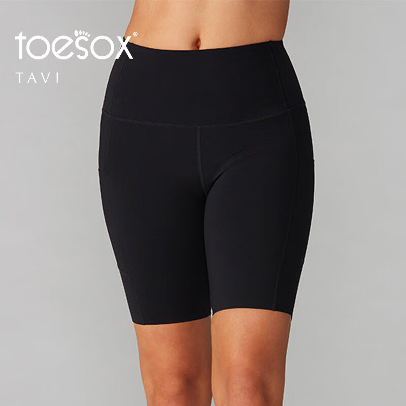 toesoxtavi联名款运动短裤女子运动瑜伽裤健身裤紧身显瘦短裤 黑色 XS