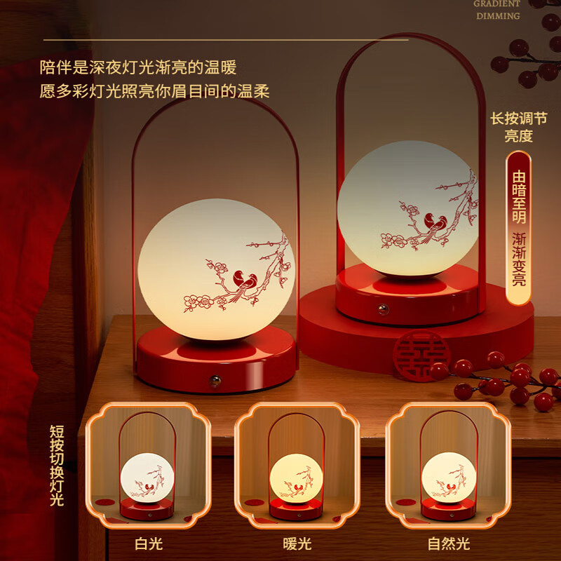 上新了文创 故宫喜上眉梢灯结婚长明灯新婚订婚送新娘中秋节礼物中国红