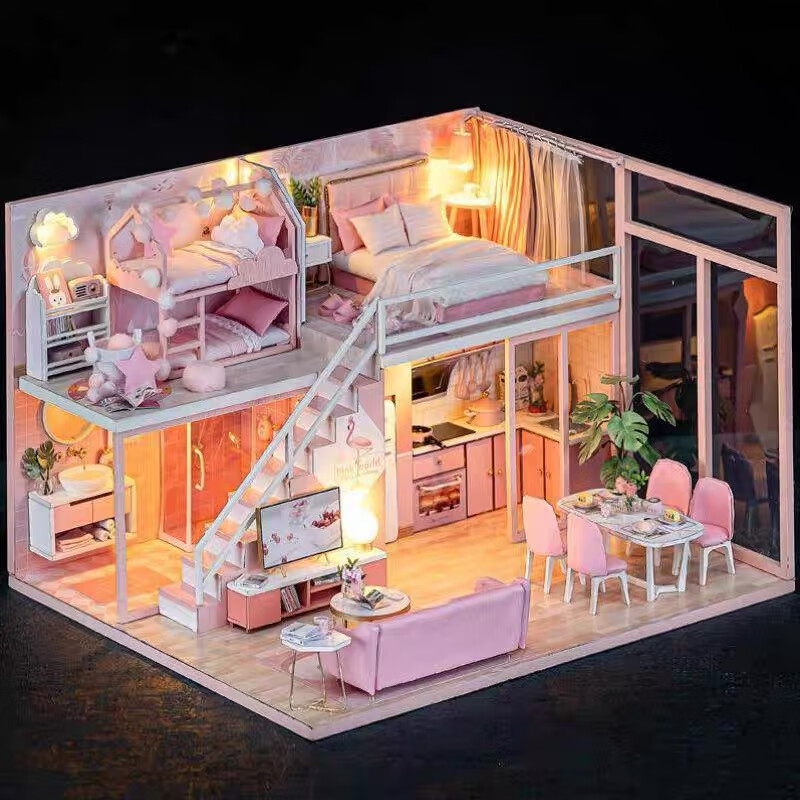 我の屋DIY小屋遇见小美好手工制作房子阁楼解压生日玩具情人节礼物女友