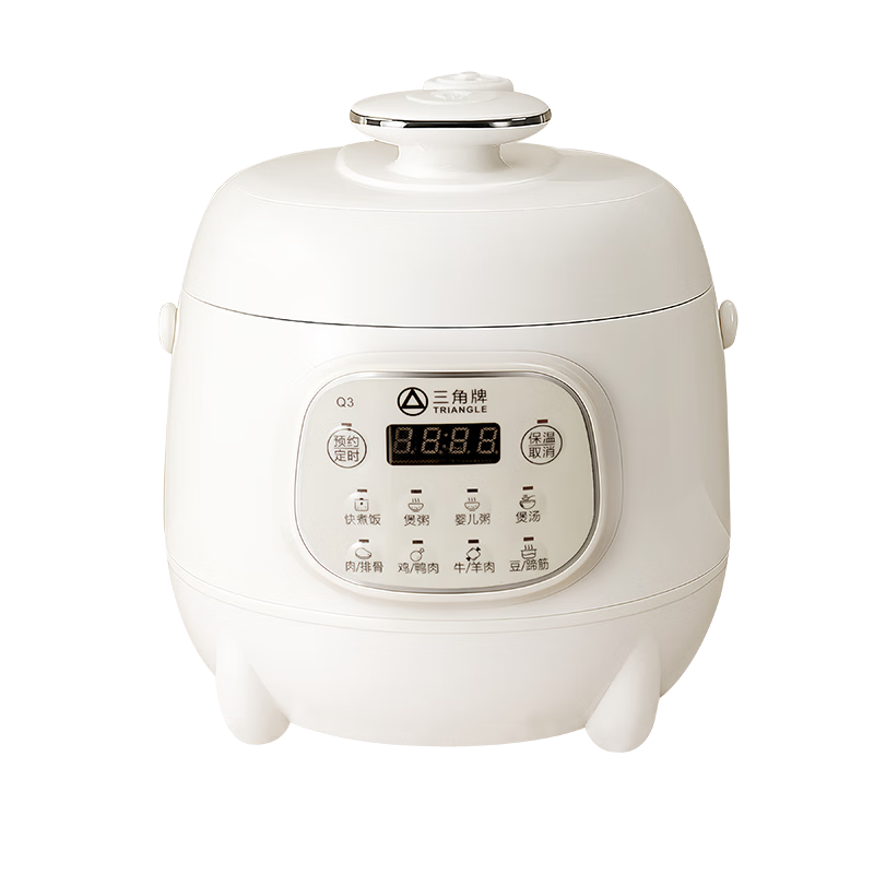 三角牌（Triangle）电压力锅家用小型1-3人高压锅2.5L多功能智能预约电煮锅炖汤煮粥开盖火锅电饭煲 2.5L 加厚【陶瓷油不沾胆】 2.5L