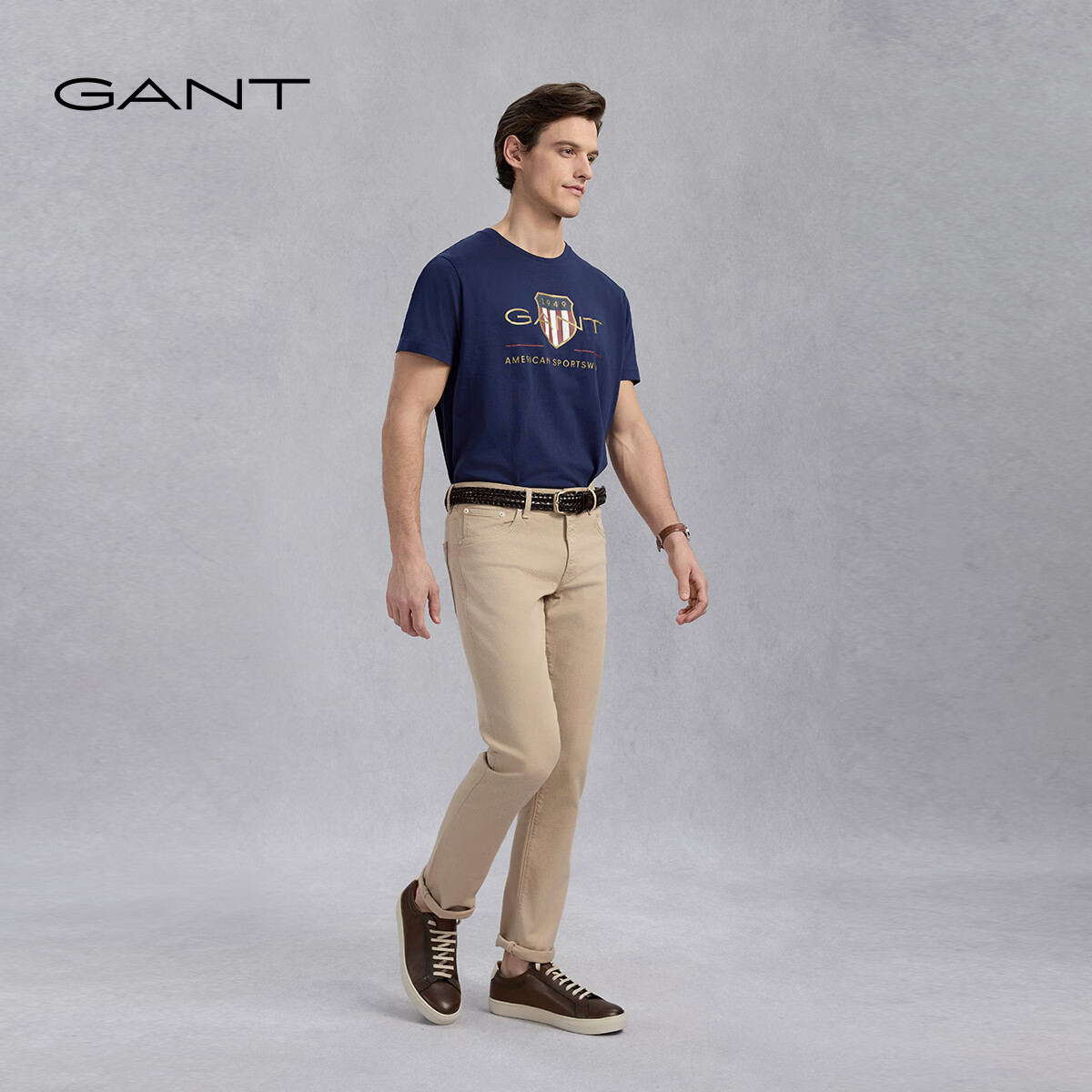 GANT【亚洲版型】GANT甘特春季男士修身五袋裤棉混纺微弹休闲牛仔长裤 277卡其色 35