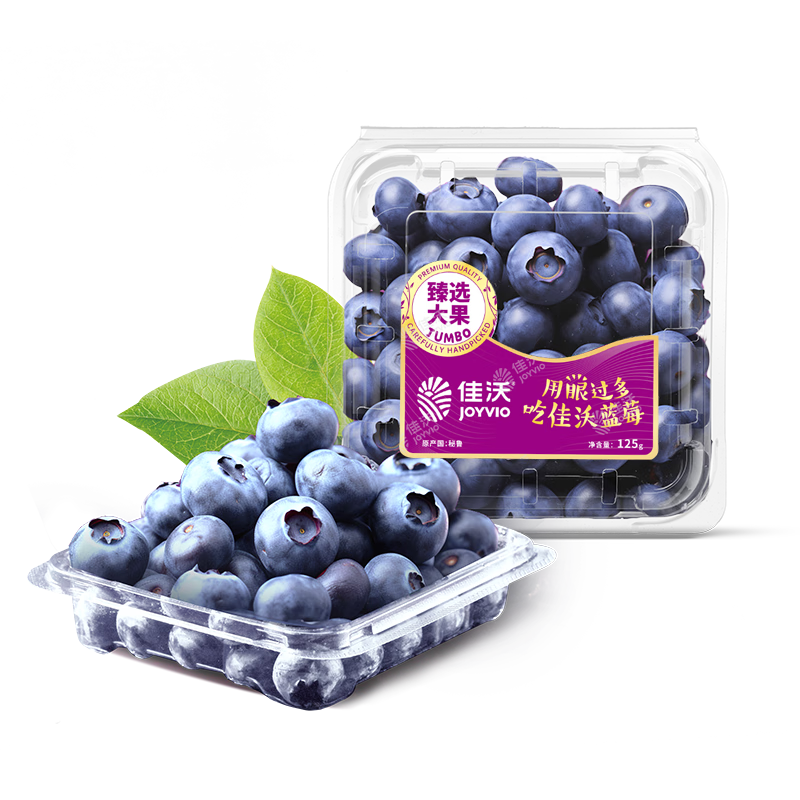 佳沃 JOYVIO 秘魯進(jìn)口藍(lán)莓 大果18mm+ 4盒裝 125g/盒 新鮮水果