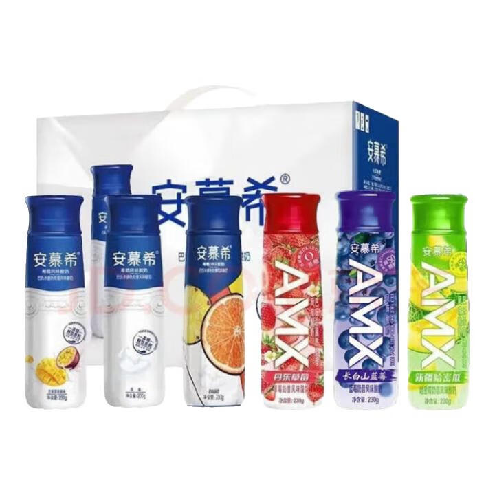 安慕希高端丹东草莓味酸牛奶amx哈密瓜酸奶整箱230g*10瓶 混合口味10瓶8月生产（不是原箱）