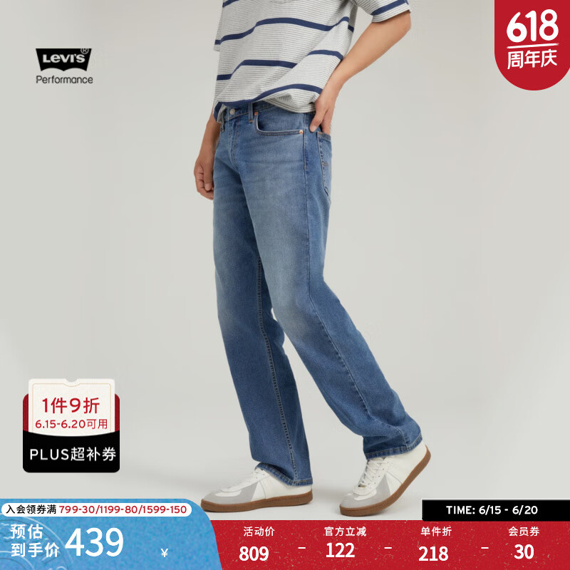 Levi's李维斯男士551Z美式怀旧复古宽松直筒简约舒适蓝色牛仔裤 蓝色 36 32