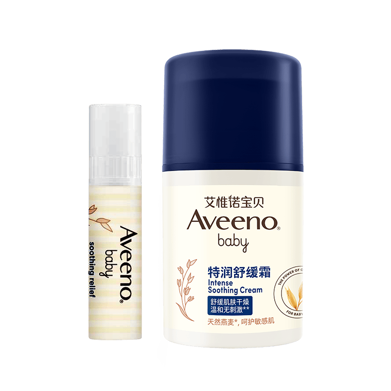 艾惟诺（Aveeno） 艾维诺儿童润唇膏 多效修护滋润棒4g+婴儿宝宝舒缓面霜48g