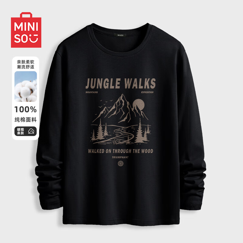 ���ڲ�����������Ʒ��MINISO������t���д��볱��Բ�쳤��200��������װ�·����м�Լ�ڴ�����  ��ɫ(����̽��) M 170(����100-120������)