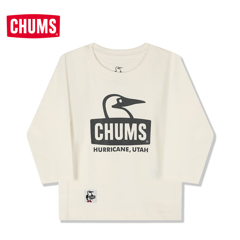 CHUMS洽洽鸟时尚休闲户外棉质运动T恤儿童圆领卫衣百搭长袖T恤 CH21-1293-K048 booby款 XL (130-145cm)