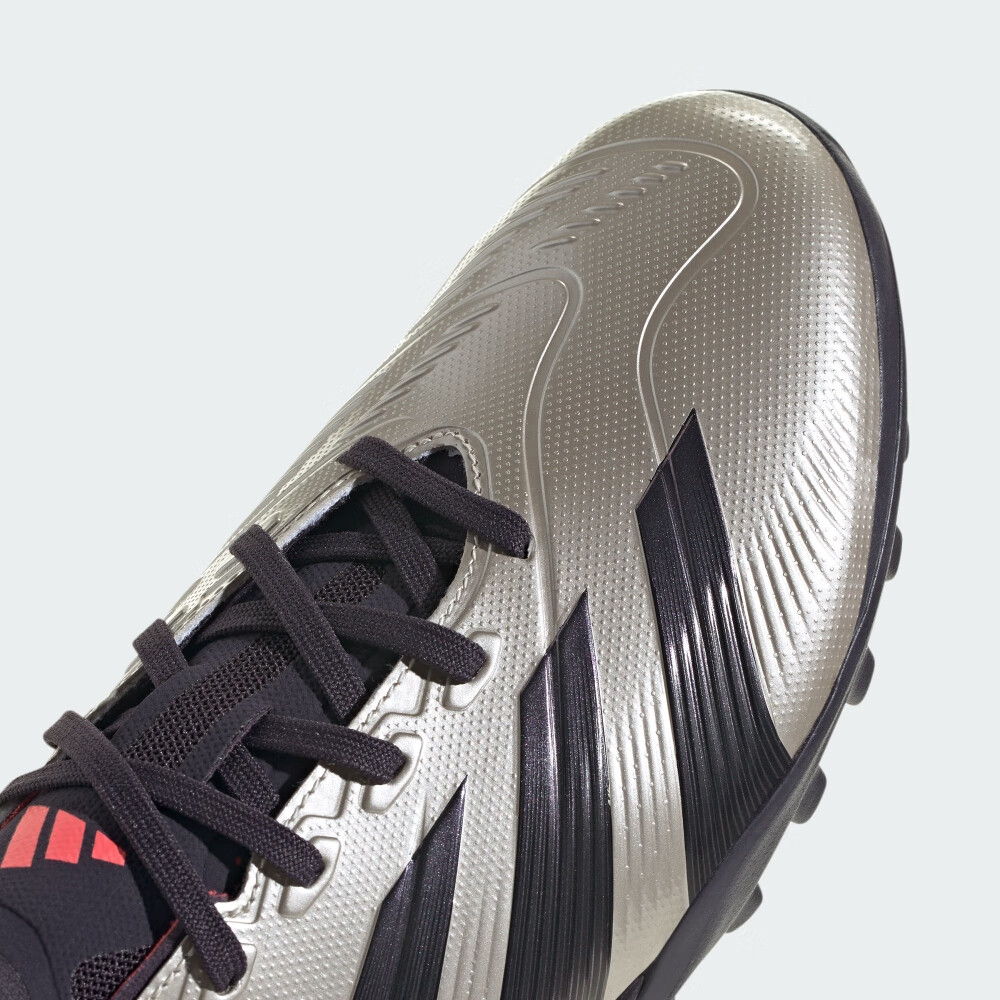 adidas PREDATOR LEAGUE TF人造草地/室外硬地碎钉足球鞋阿迪达斯 金属银灰色/黑色/漩涡荧光红 42.5