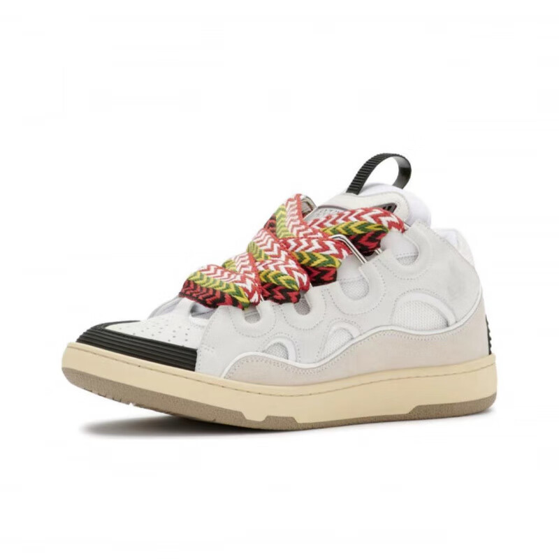 浪凡curb皮革时尚板鞋彩色涂鸦白色黑色粉色男女情侣面包