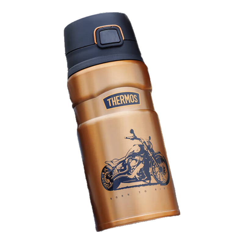 膳魔師（THERMOS）黑金騎士系列120周年新品保溫杯復古經典時尚男大容量便攜水杯子 保溫杯附帶杯袋TSK2-500S-GD(MR)