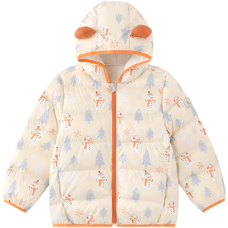 英氏（YEEHOO）儿童羽绒服秋冬保暖男童女童轻薄羽绒外套防寒连帽羽绒服超韧绒 英氏黄 110 cm