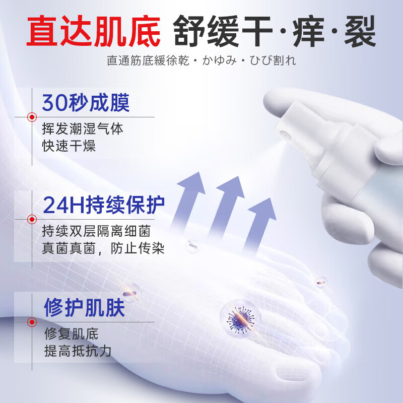 葛幸药房脚气喷剂止痒脱皮烂脚丫真菌感染脚汗水泡杀菌祛臭喷雾 脚臭祛味喷剂1盒装【杀菌止痒】