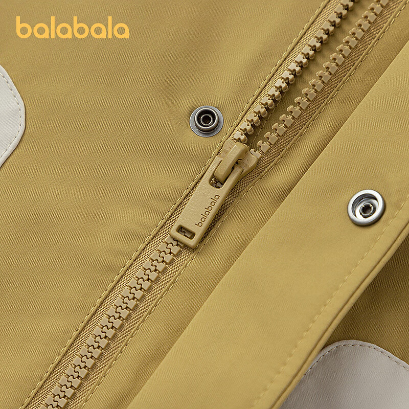 巴拉巴拉【风壳衣】balaone男外套儿童上衣2025新款秋工装防泼水 咖色调00355 170