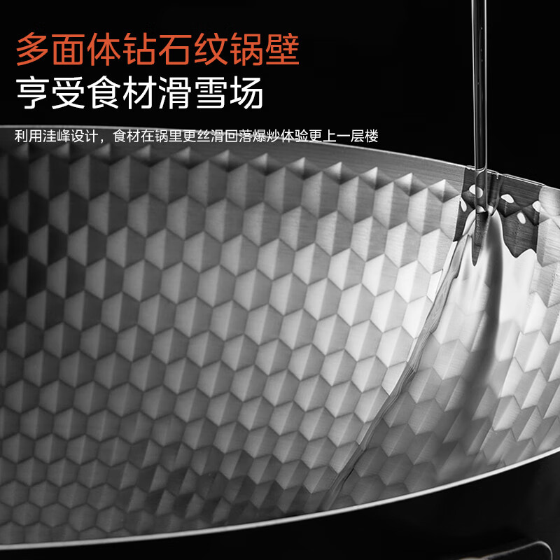 美的(Midea)炒锅铁锅不粘锅无涂层不生锈轻量防锈耐磨家用炒菜锅燃磁通用铁锅 【无锅盖】99.7%高纯精铁锅 32cm