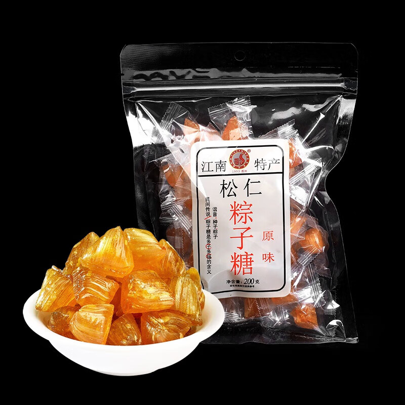 新大名（XINDAMING）蘇州特產(chǎn)大名食品松仁粽子塘桂花薄荷塘果梨膏零食200g袋 200g原味(買二+一)