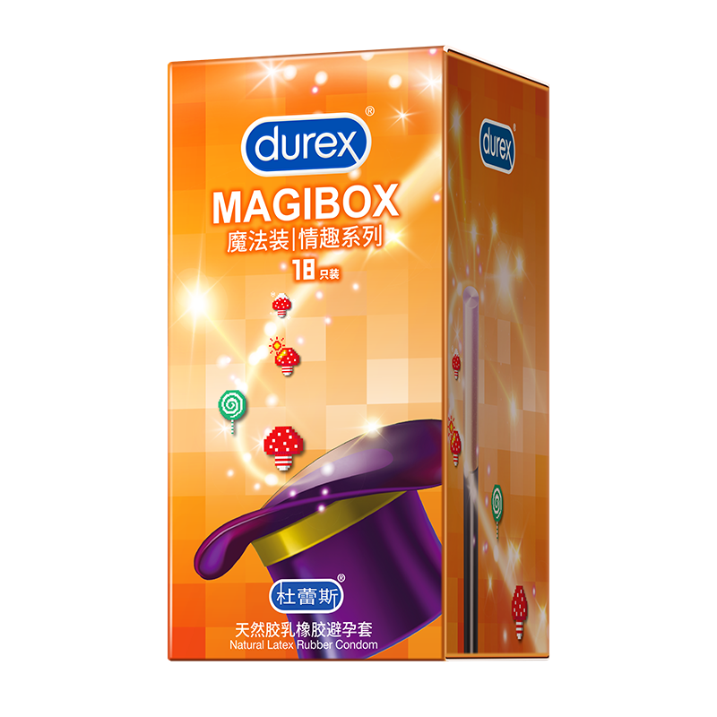 杜蕾斯（durex）超薄避孕套安全套 魔法情趣18只 螺纹颗粒 潮敏 女性秒喷 套套