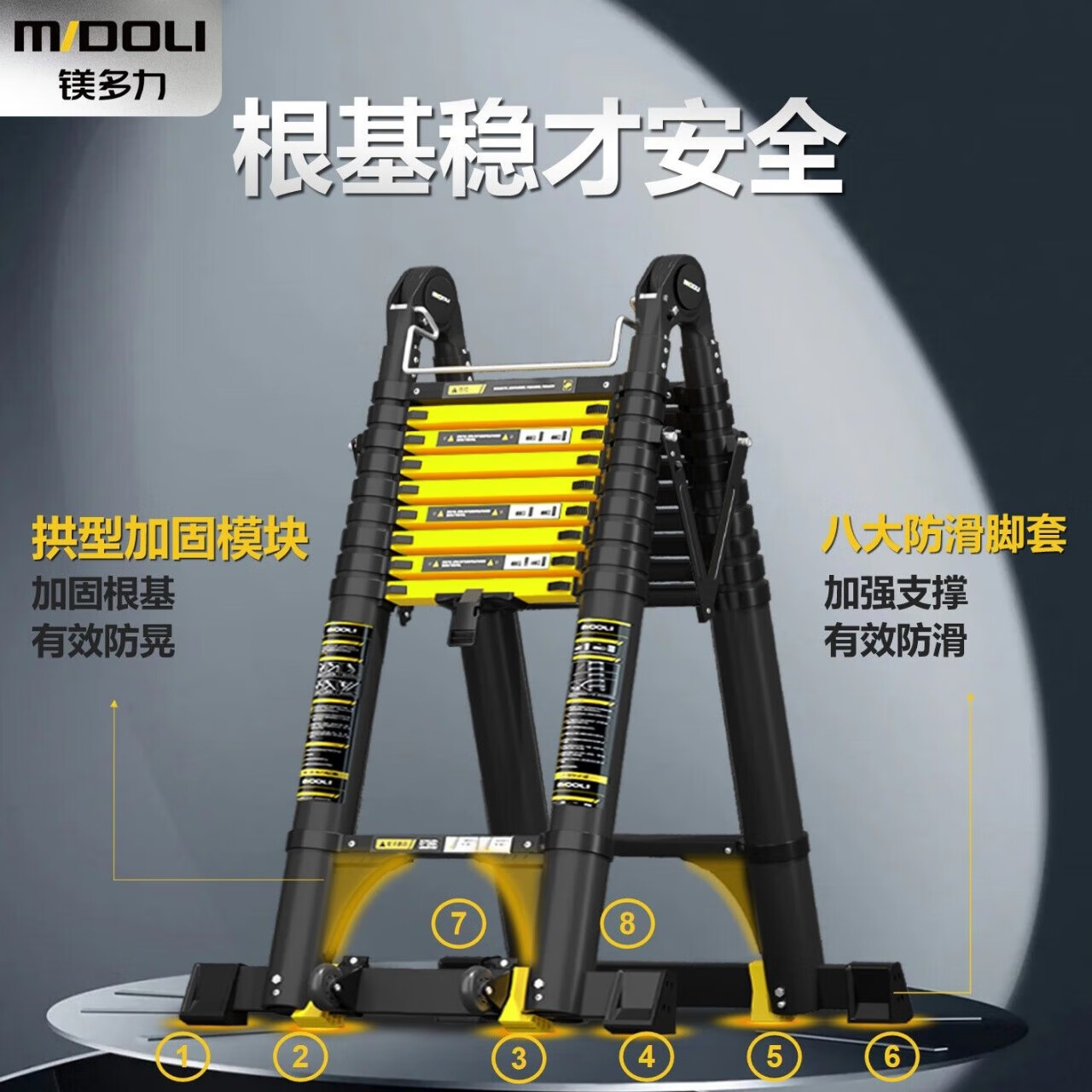 人字梯折叠梯多功能梯伸缩梯铝合金工程梯升降梯子加厚