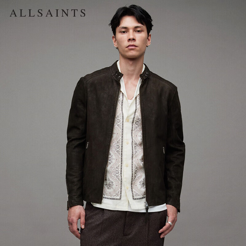 AllSaintsALLSAINTS男士飛行員真皮衣Cora夾克外套澤西風(fēng)春夏經(jīng)典款M XS 180/92A