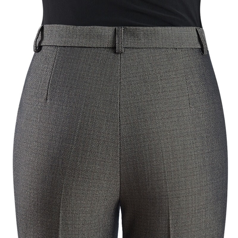 伊玟格格春秋新款中老年女裤高腰妈妈裤直筒中年女士西裤百搭长裤 褐色 菠萝纹春秋冬款 5XL 2尺9腰围35码(155斤以下穿)