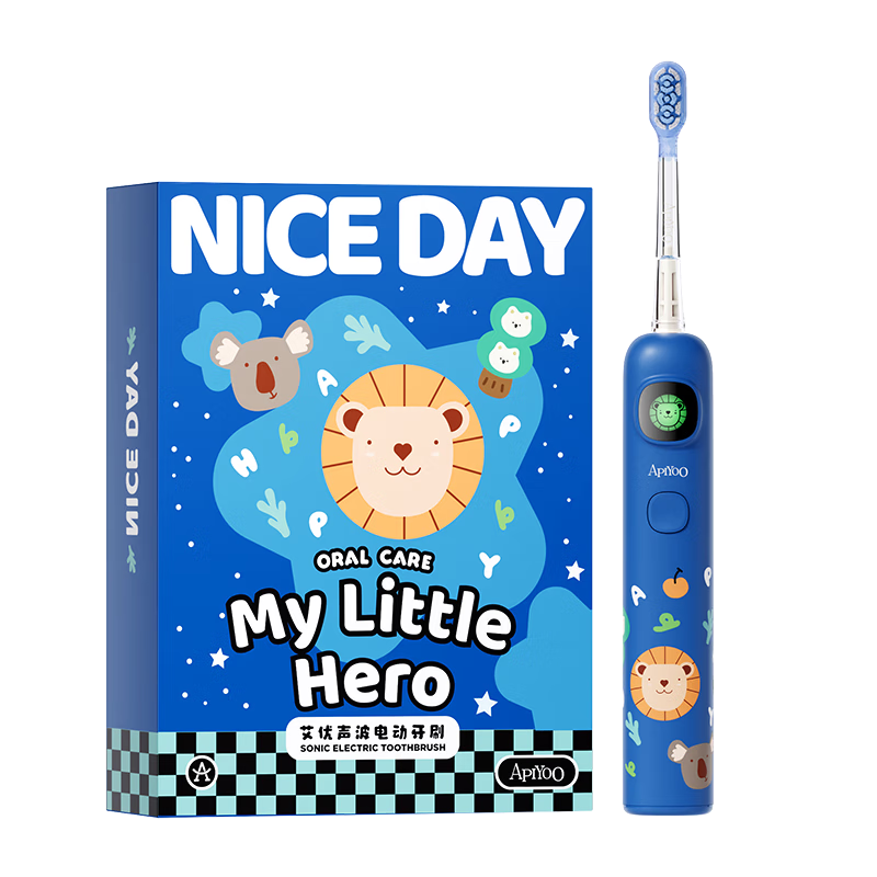 ApiYoo艾优A9pro升级版儿童电动牙刷智能语音提醒软毛护龈 适用3-15岁学生男女小孩儿童生日圣诞礼物国补
