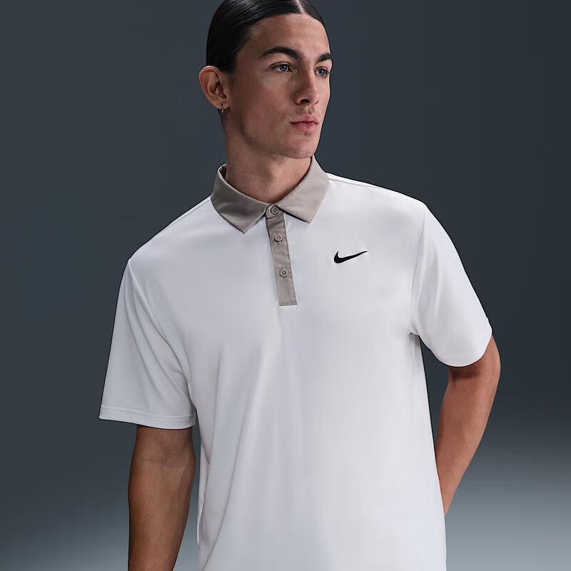 耐克（NIKE）男士運(yùn)動(dòng)透氣四面彈高爾夫POLO衫旅游速干比賽打底衫 White/College Grey/Black 均碼 |XXL
