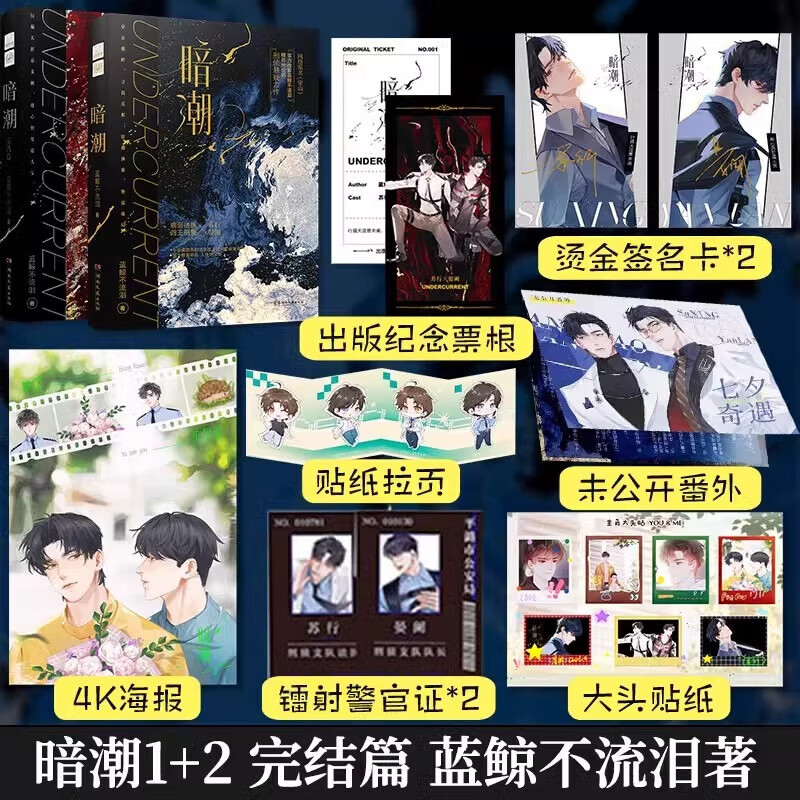 暗潮1+2完结篇全2册 蓝鲸不流泪著 刑侦悬疑都市双男主小说 湖南文艺出版社【正版书籍 出版社直发】 【全2册】暗潮1+2完结篇