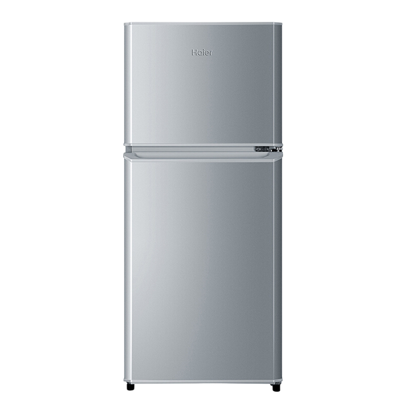 海尔（Haier）家用双门小冰箱宿舍办公室租房小型电冰箱迷你节能冷藏冷冻BCD-118TMPA 雅趣银