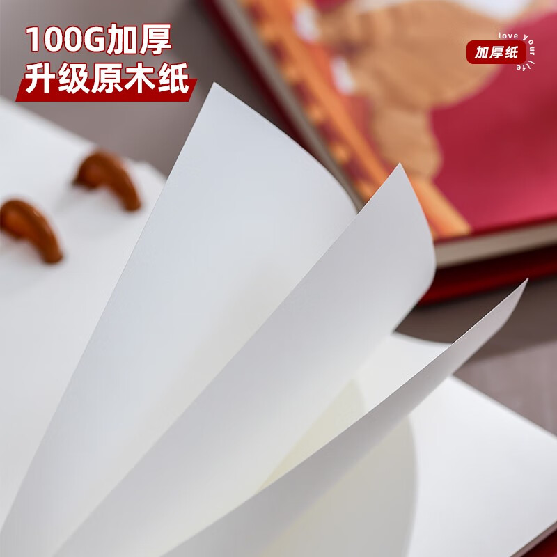 文创艺故宫文创蘑菇扣活页旅行盖章收集本博物馆北京旅游打卡南京西安全 故宫红小猫-踏雪白空白内页