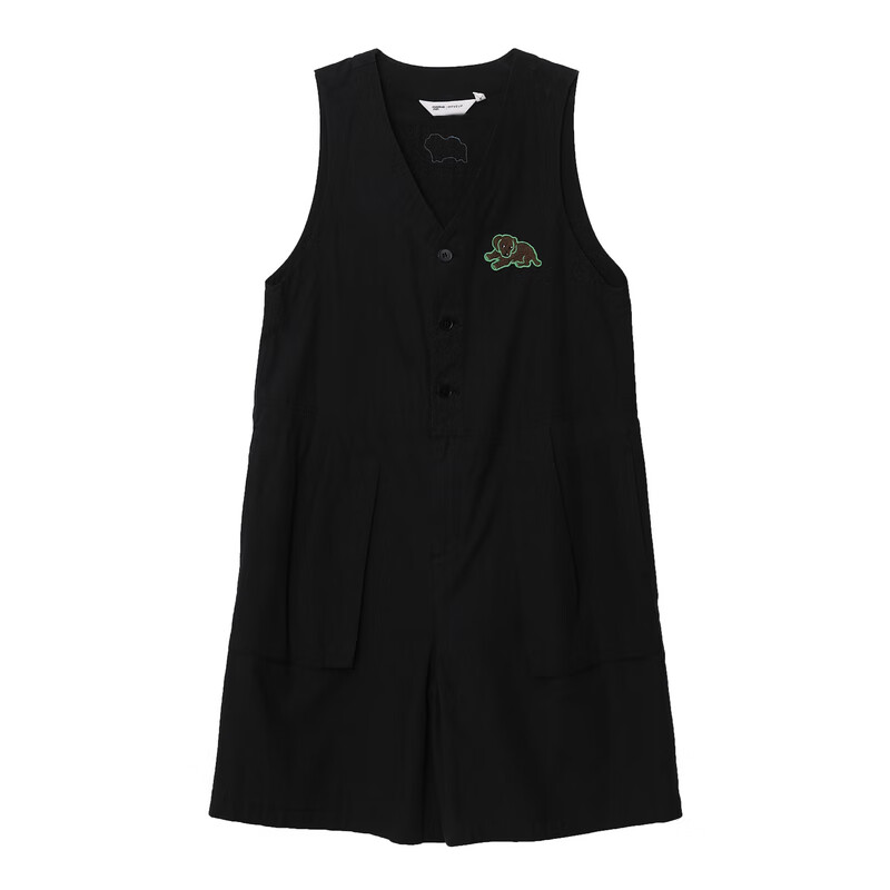 幻走夏季新款.FUN系列趣味小狗章仔設計師連體褲女 黑色 L