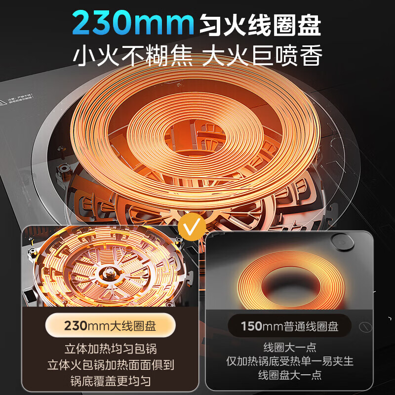 美的（Midea）电磁炉双灶电磁灶家用3500W大功率电陶炉嵌入式定时功能耐用大面板滑触精控 MC-ZDT3521Z 电磁炉 MC-ZDT3521Z