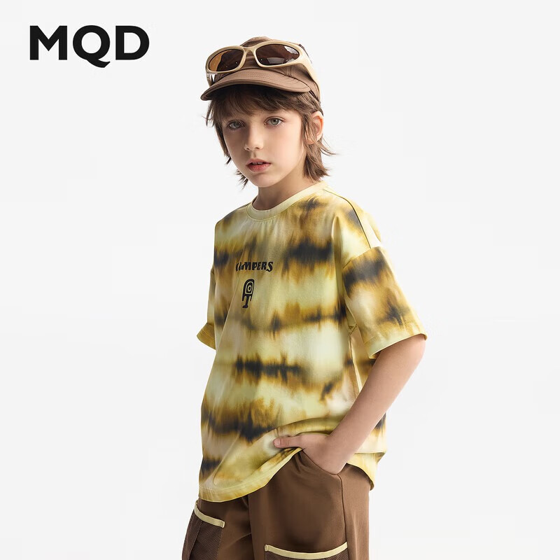 马骑顿(MQD)夏季童装男女童潮酷街头都市多色时尚短袖T恤 花色 140