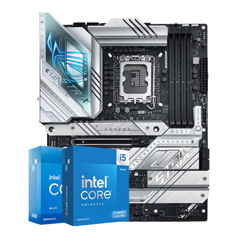 英特爾（Intel） 14代i5 主板CPU套裝 主板套裝 華碩ROG Z790-A WIFI D4吹雪 I5 14600KF盒裝