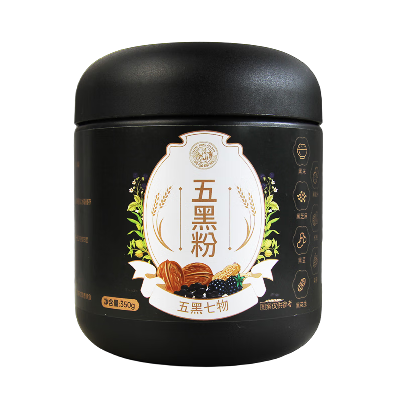 良农嫁稻黑芝麻五黑粉 冲饮即食早餐下午茶代餐粉 五黑粉350g*1罐
