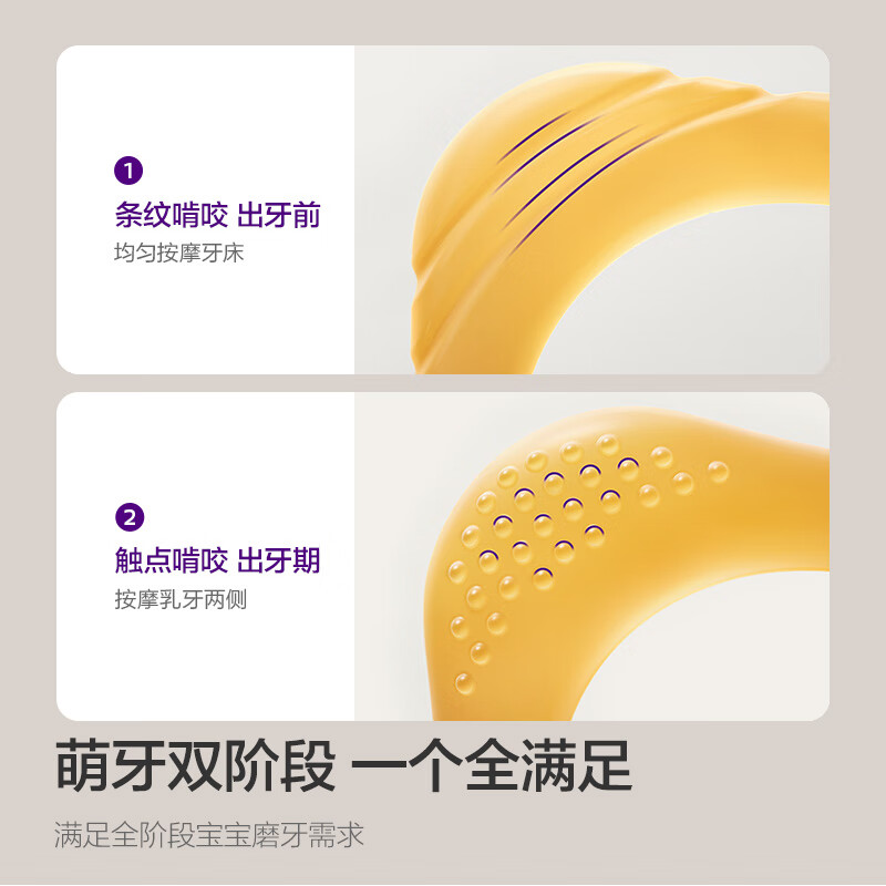 新安怡（AVENT）安抚牙胶婴儿口欲期0-3-6个月以上磨牙棒咬咬乐全硅胶防吃手咬胶 魔比斯环牙胶-琥珀金