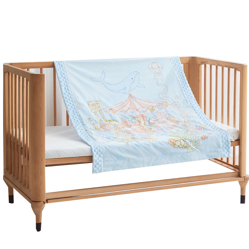 好孩子(gb)嬰兒被子豆豆安撫毯新生兒童蓋毯幼兒園空調(diào)午睡毯100*80cm 禮盒