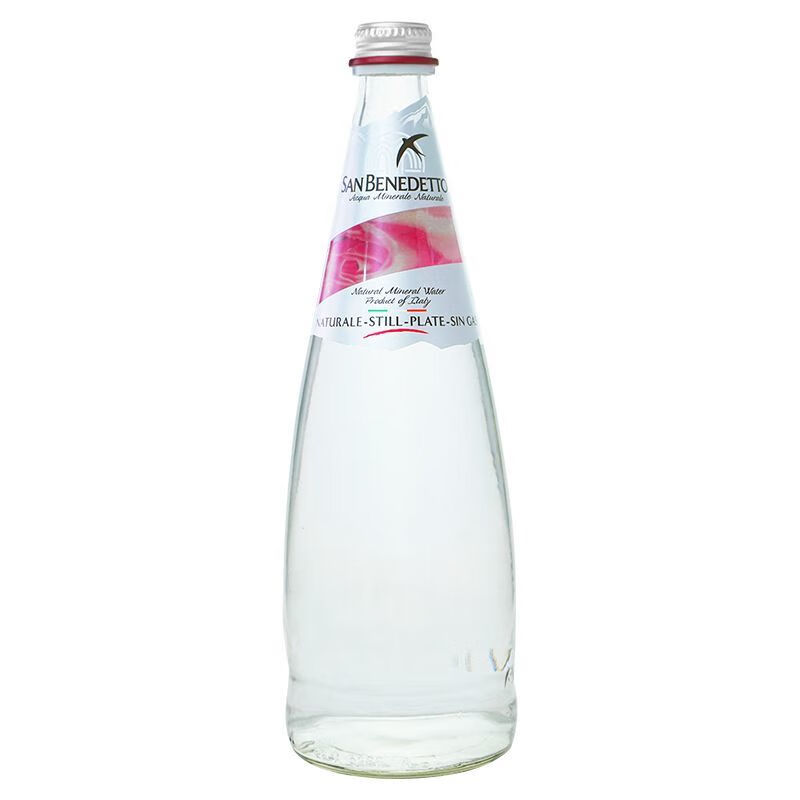 食芳溢意大利进口普娜矿泉水圣碧涛弱碱性天然饮用水750ml整箱玻璃瓶