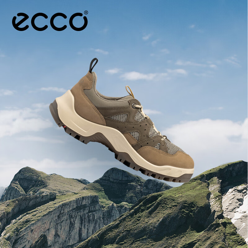 爱步（ECCO）抓地耐磨户外运动鞋男 越野822454 豆蔻棕/军绿色/草绿色42 HL