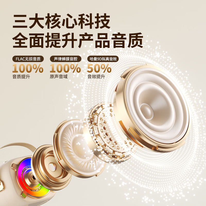 momoho音响一体麦克风k歌音响一体机无线蓝牙音箱可插卡唱歌专用神器家庭户外KTV 执墨染染【旗舰版】单麦K歌