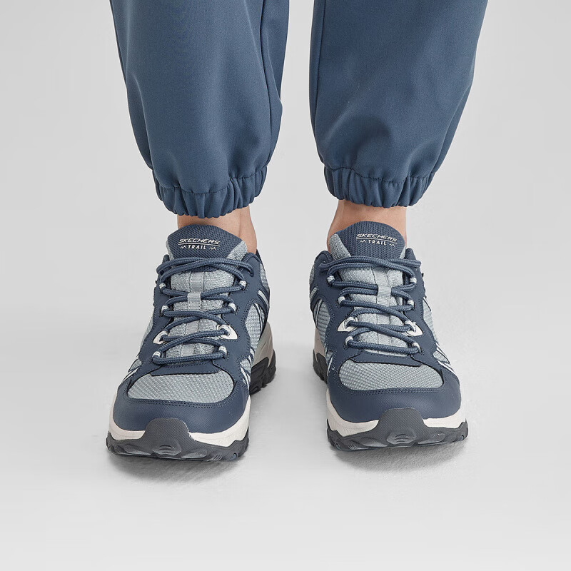 斯凯奇【岚霖系列|樾林】女鞋户外鞋运动鞋女徒步鞋登山鞋女露营夏季 蓝色/灰色/BLGY 37