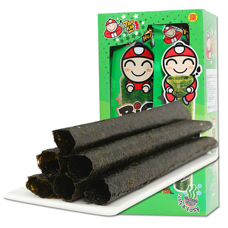 老板仔（Tao Kae Noi）泰國進(jìn)口海苔卷紫卷香脆拌飯小老板追劇休閑海味零食品小吃 炸海苔卷27g(原味)盒裝